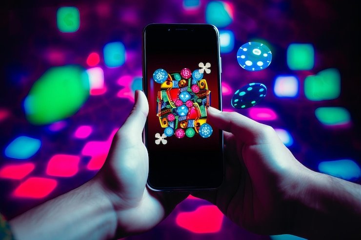 Antarmuka aplikasi mobile siap jitu menampilkan pertandingan Liga 1 dan permainan live-dealer